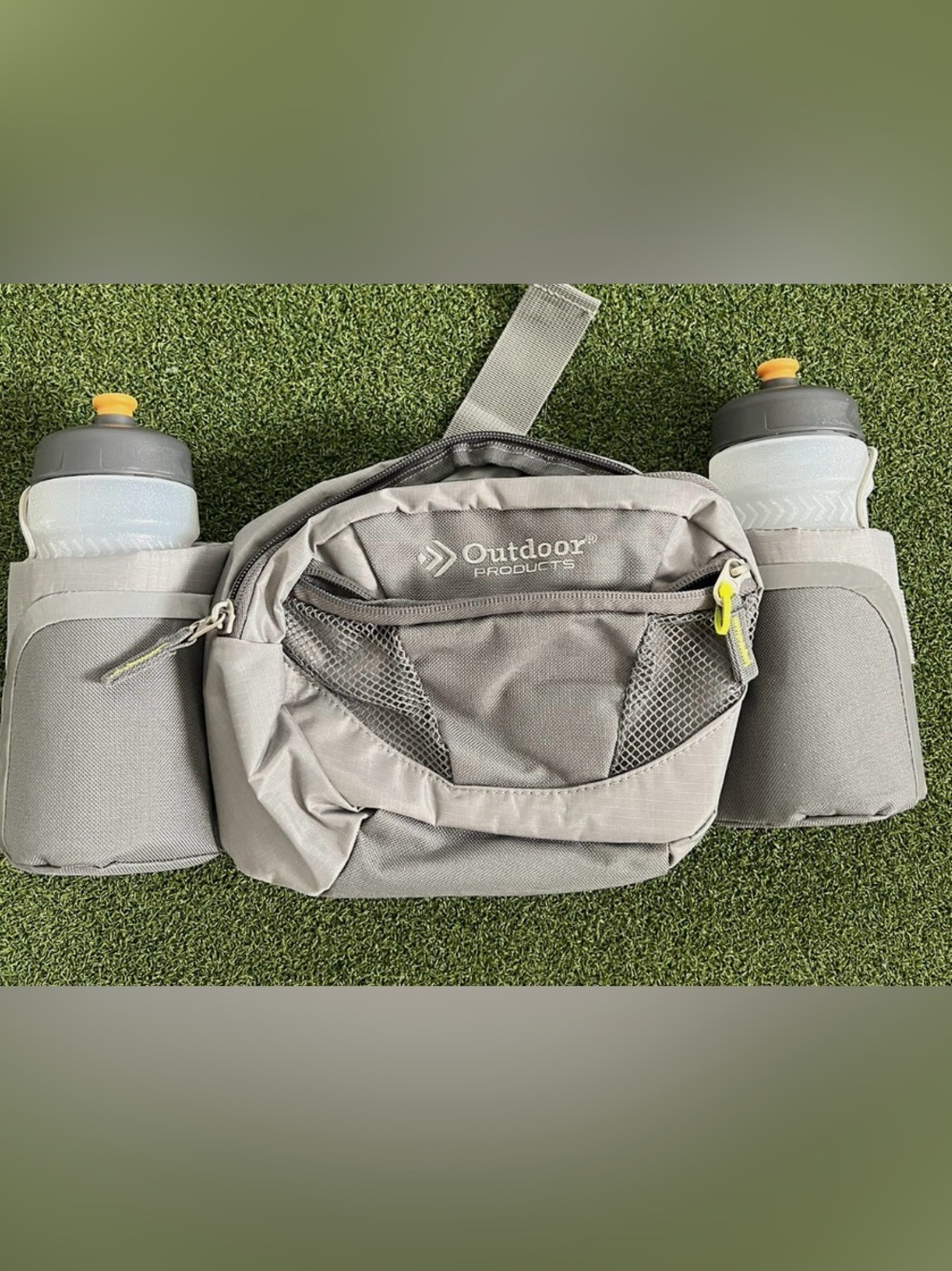 Outdoor Products Gray Mini Waist Pack with Dual Bottle Holders